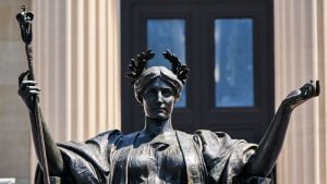 Mobile billboard at Columbia University shows names and faces of students allegedly linked to anti-Israel statement