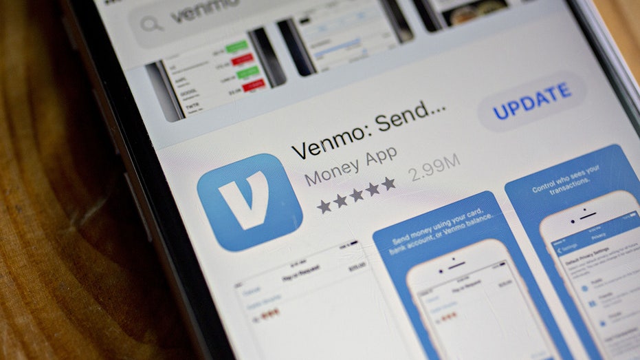 Venmo app on a phone.