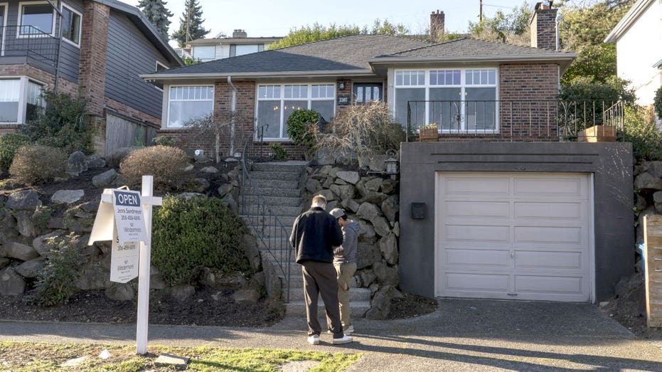 People outside a home.
